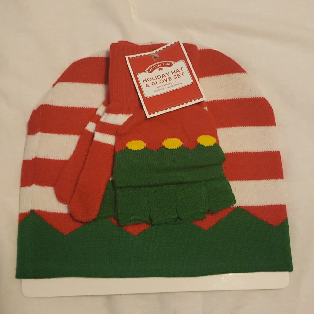 Christmas hat with gloves